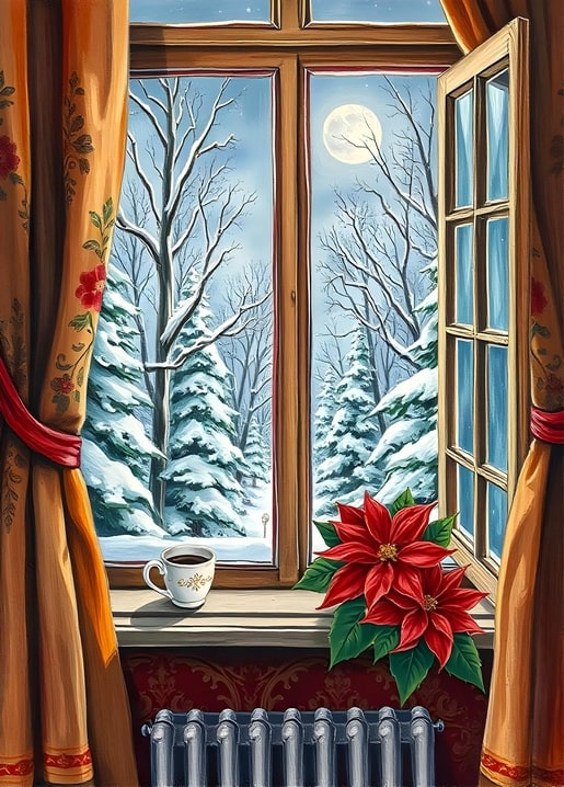 illustration Christmas night