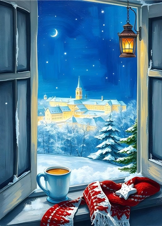 illustration Christmas night