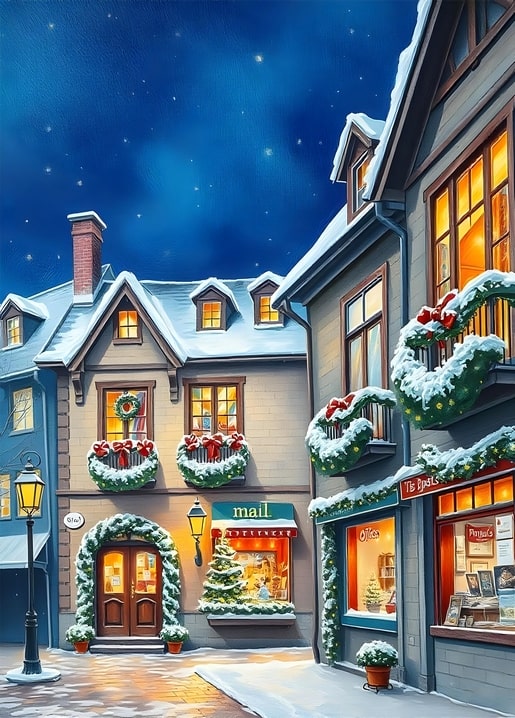 illustration Christmas night