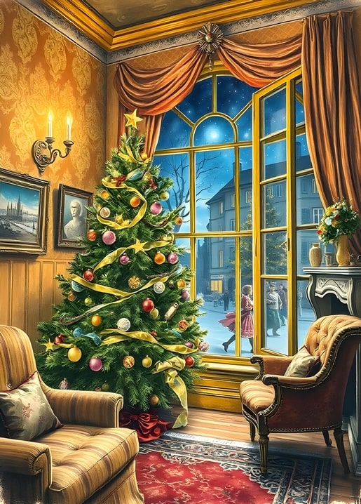 illustration Christmas night