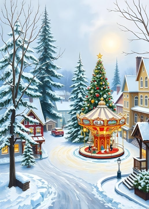 illustration Christmas night