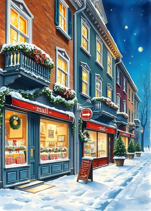 illustration Christmas night