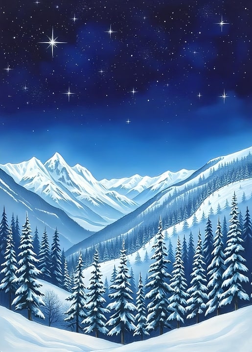 illustration Christmas night