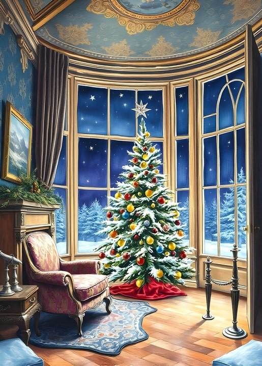 illustration Christmas night