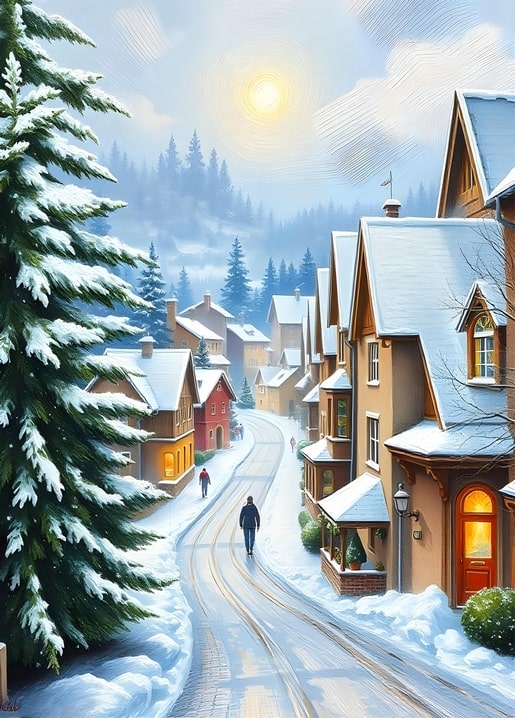 illustration Christmas night