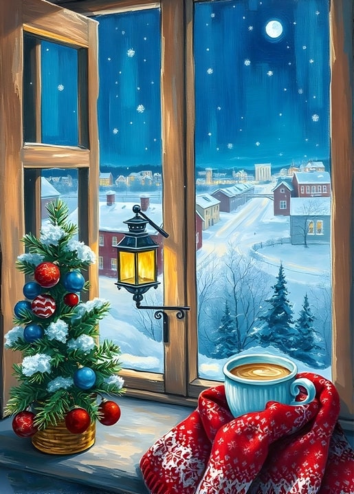 illustration Christmas night