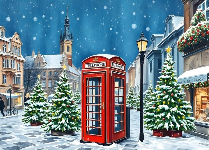 illustration Christmas night