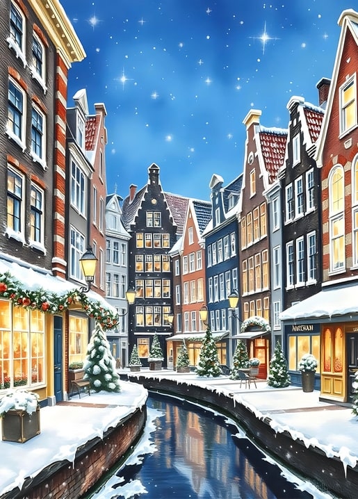 illustration Christmas night