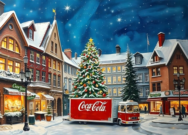 illustration Christmas night