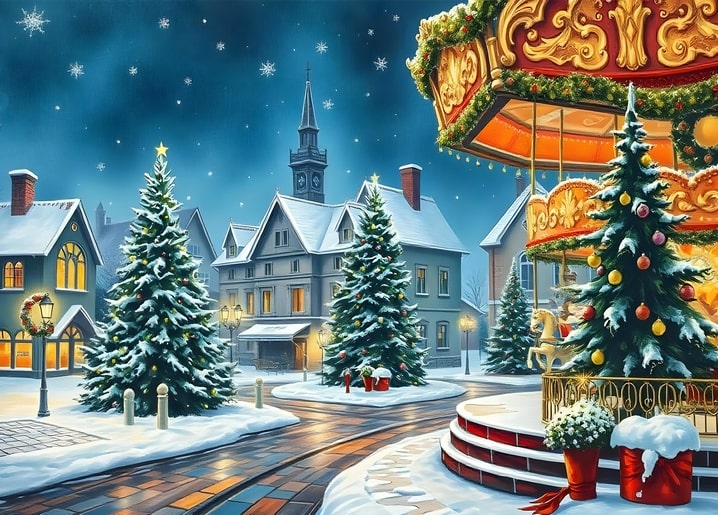 illustration Christmas night