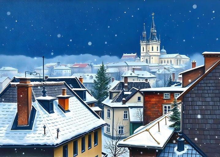 illustration Christmas night