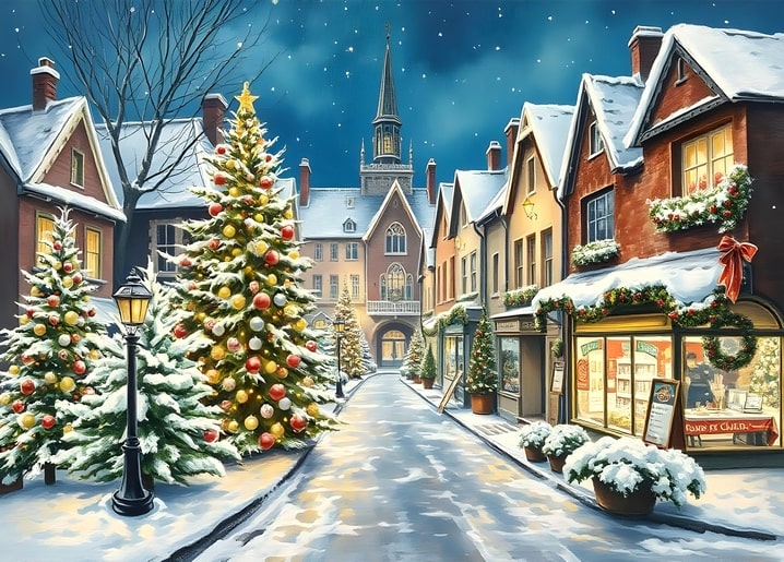 illustration Christmas night