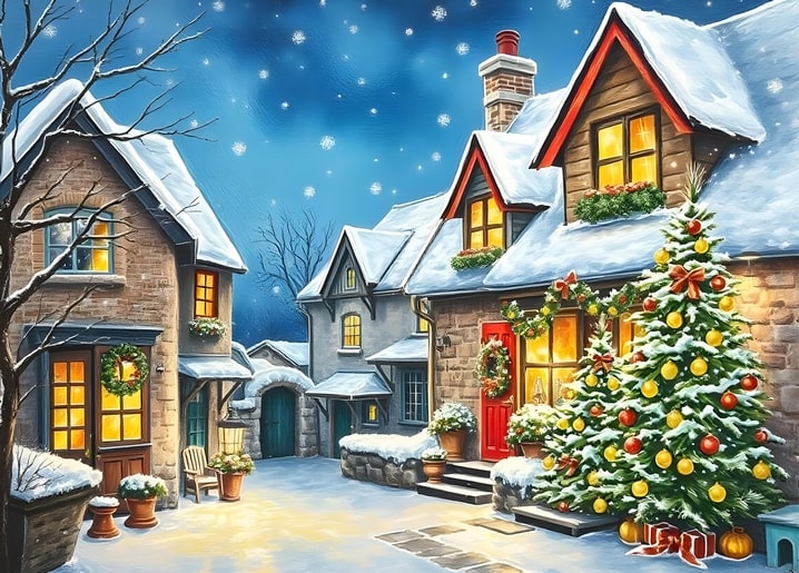 illustration Christmas night