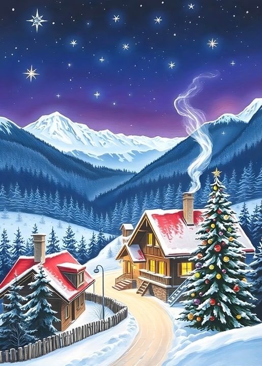 illustration Christmas night
