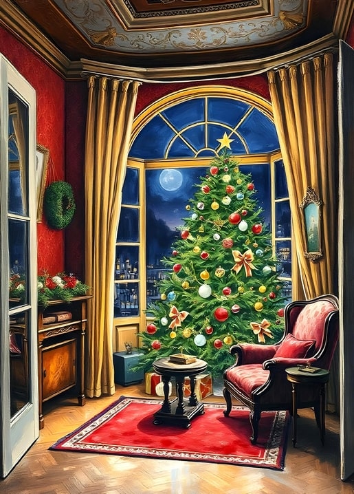 illustration Christmas night