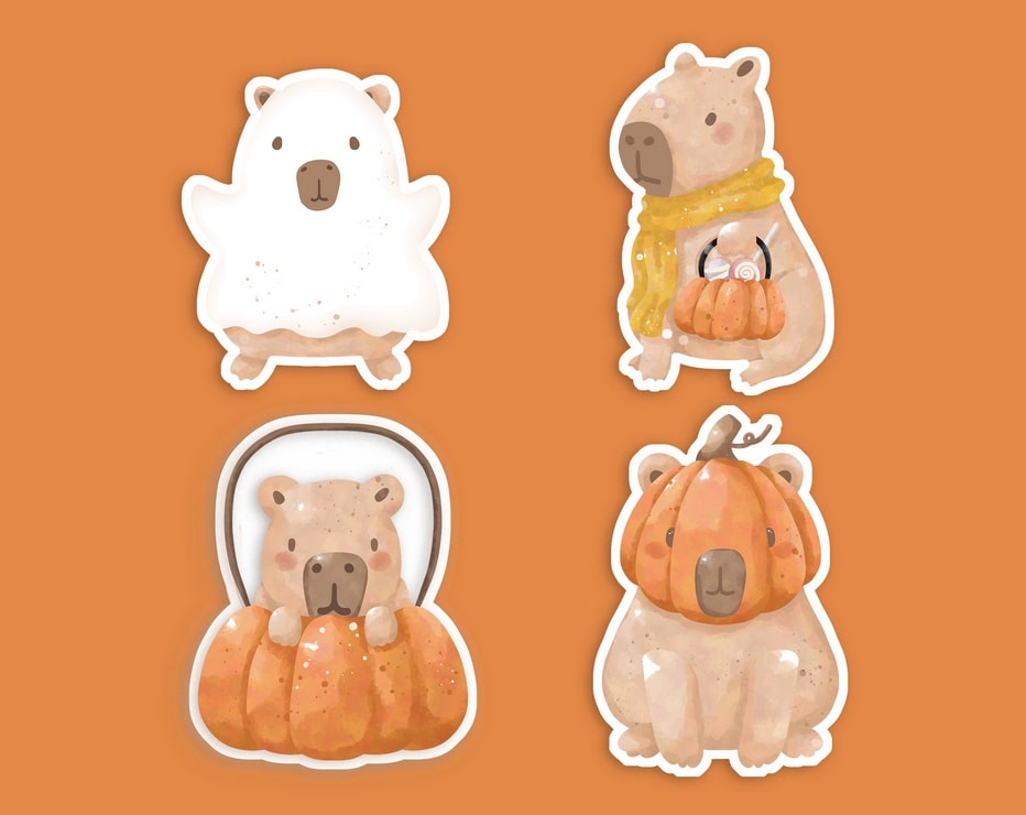 Фігурні листівки "Capybara autumn"