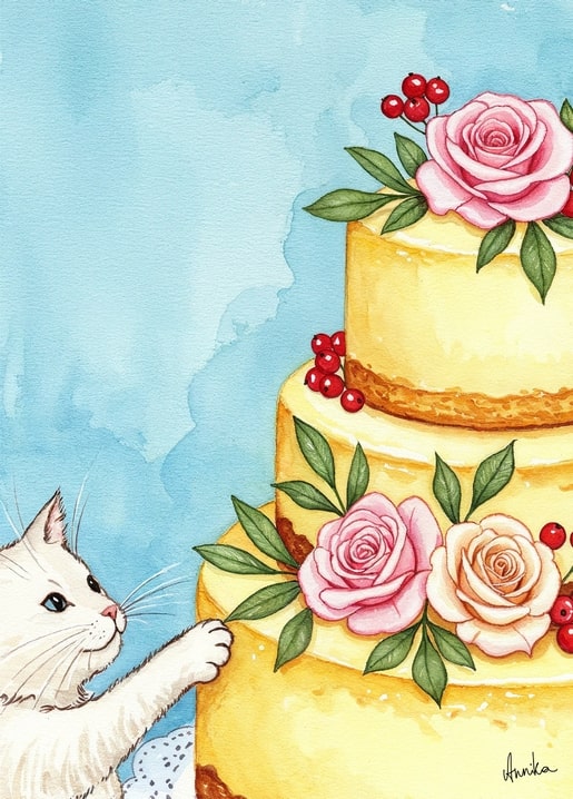 winter illustration postcard