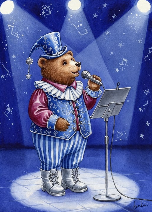 winter illustration postcard