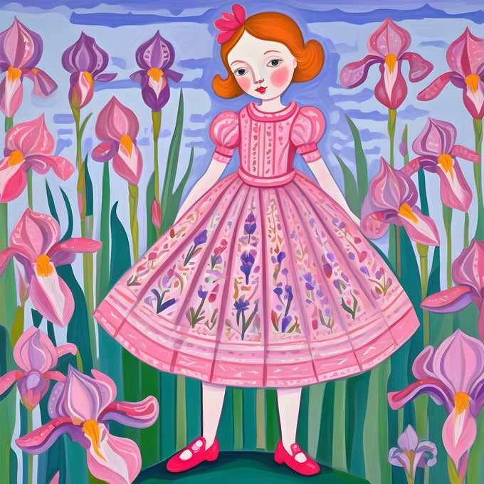 postcards with illustrations cute girls