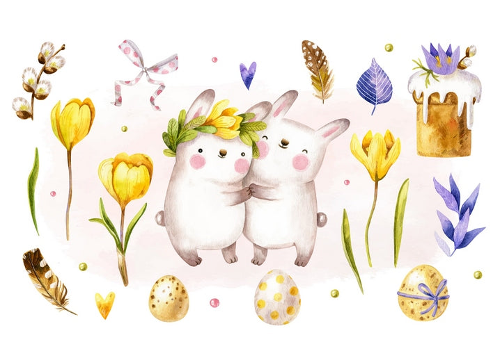 gentle spring illustration postcard