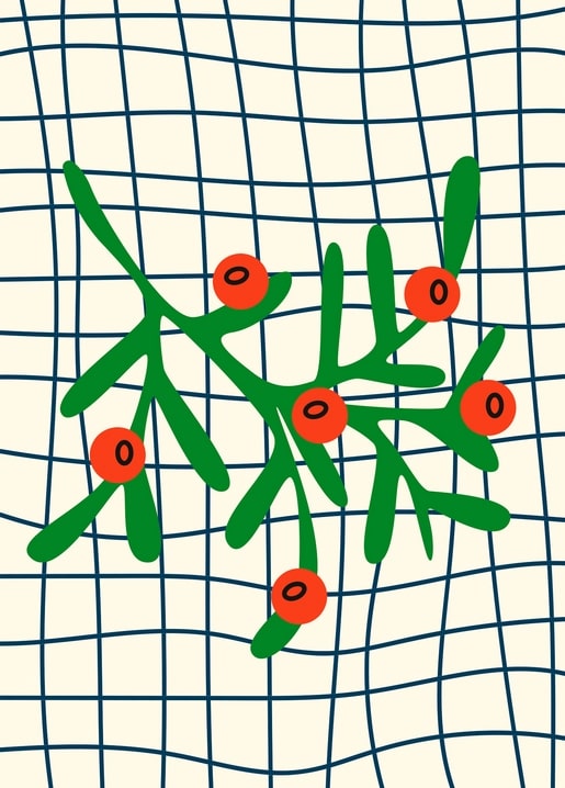 christmas illustration postcard