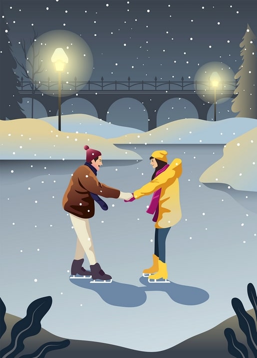 christmas illustration postcard