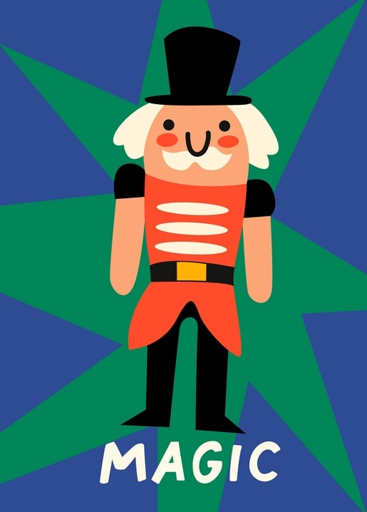 christmas illustration postcard