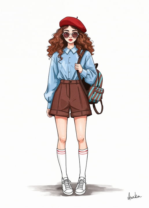 Casual Girl Style postcard by AnniKa / "Zolota Ptakha" publishing house