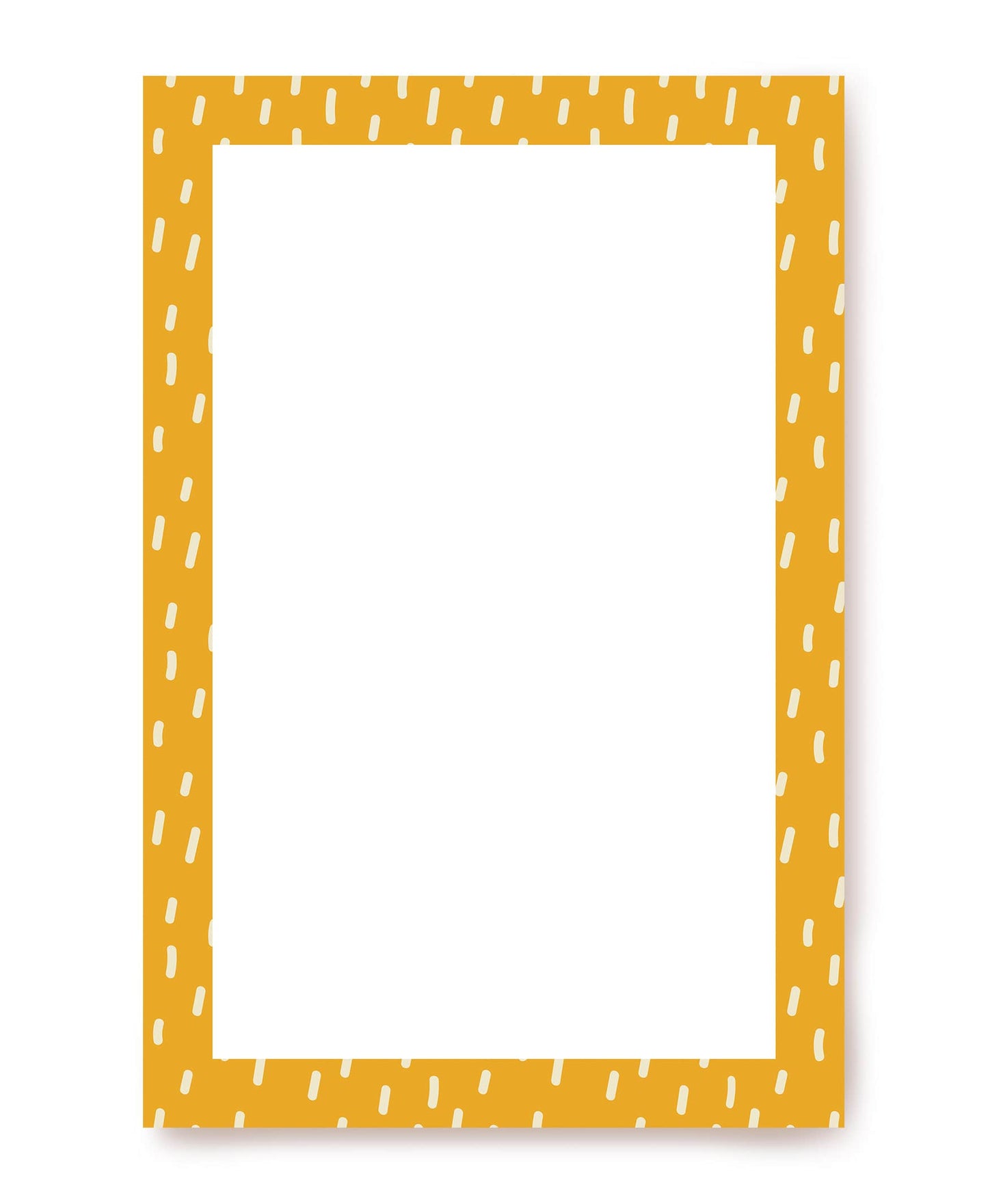 Solid mustard writing paper covered in small white brushstroke dashes