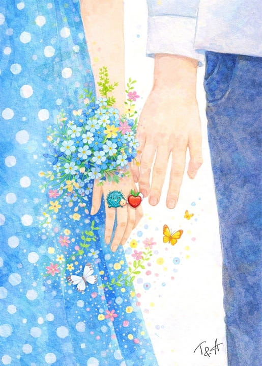 girl illustration postcards