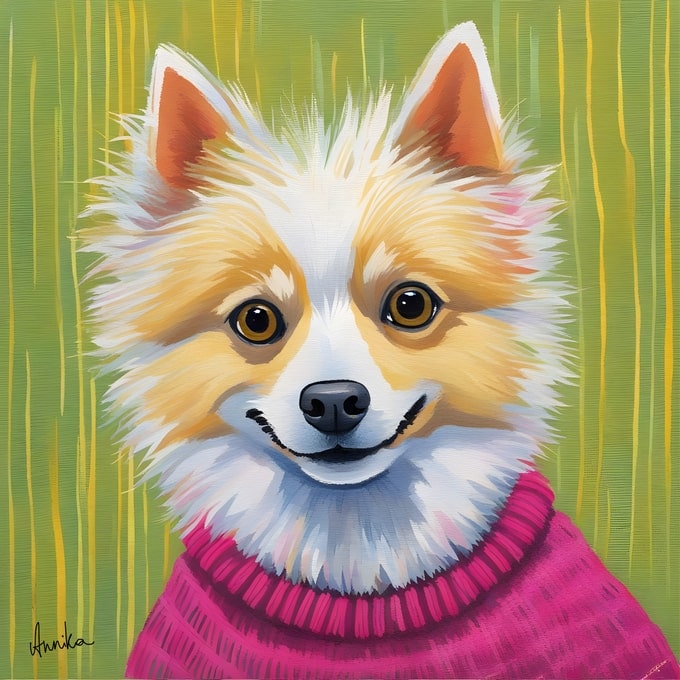 pets art postcard