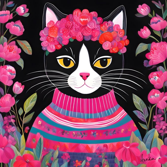pets art postcard