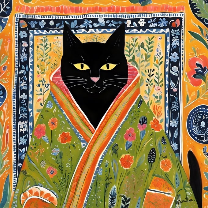 pets art postcard
