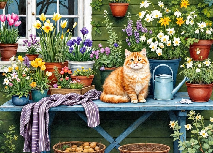 spring garden illustration