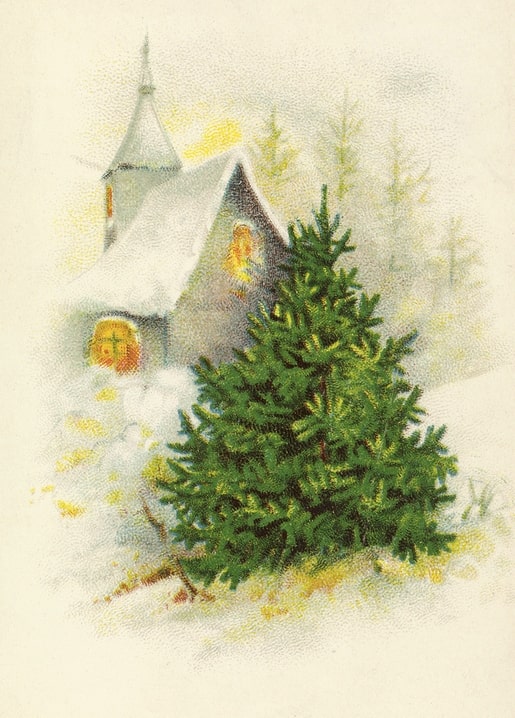 christmas retro vintage postcard