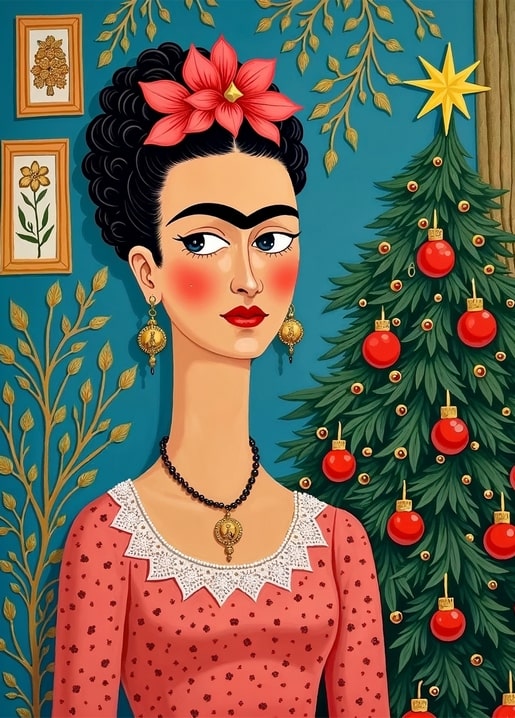 illustration Frida Kahlo postcard