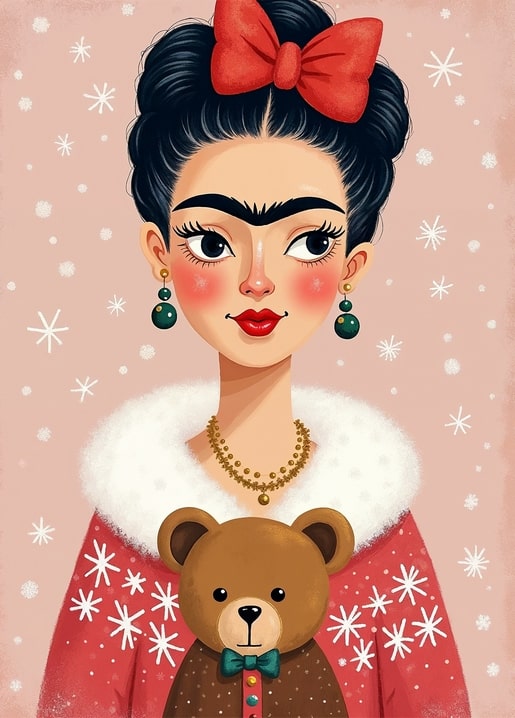 illustration Frida Kahlo postcard