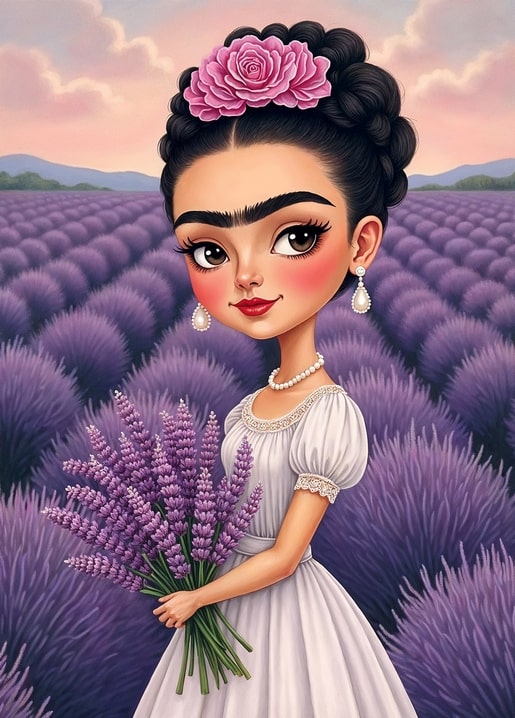 illustration Frida Kahlo postcard
