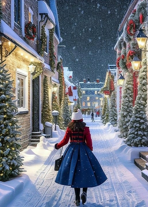 Postkarte Winter- und Weihnachtsfoto