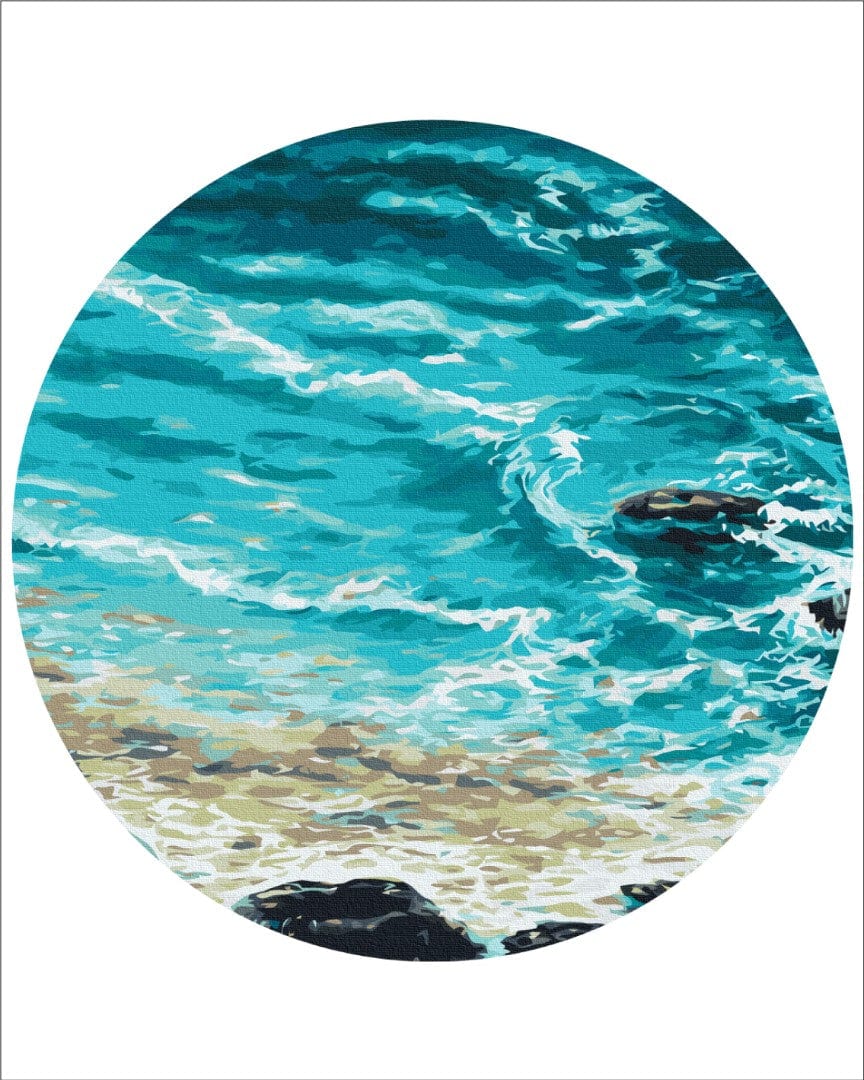 Painting by numbers On a round stretcher