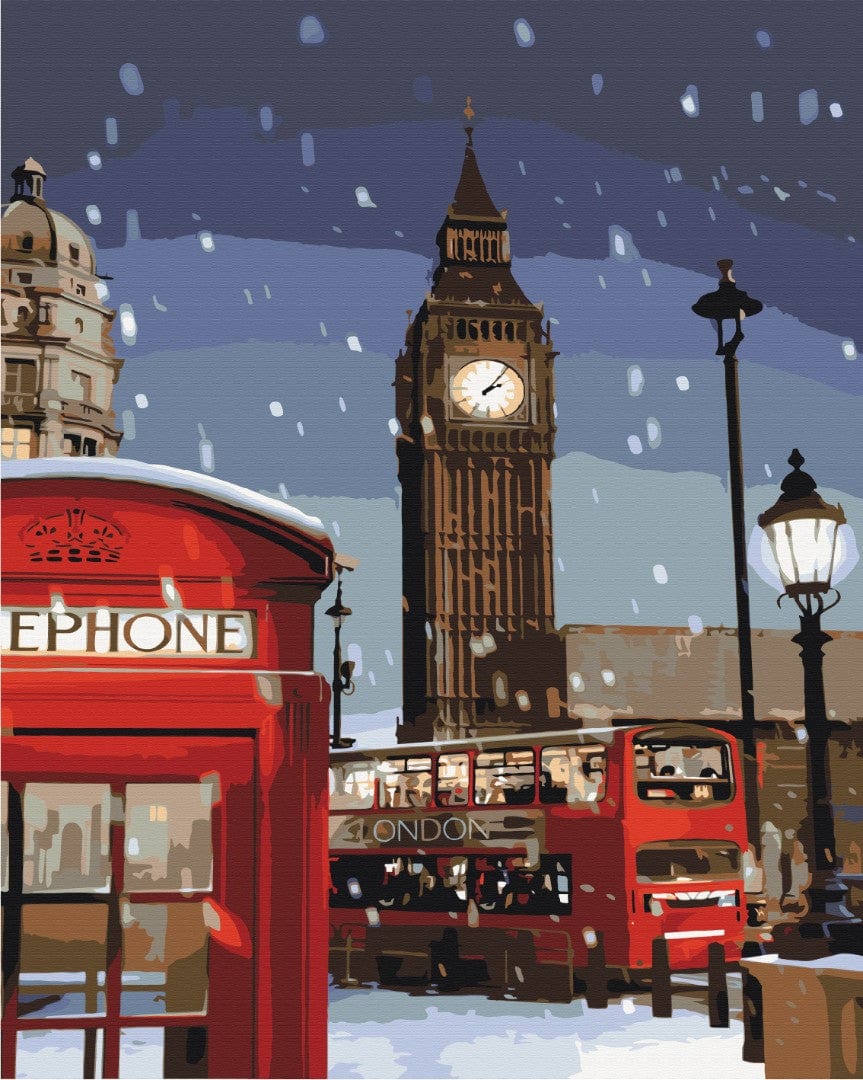 new year art postcardspainting by number, winter theme