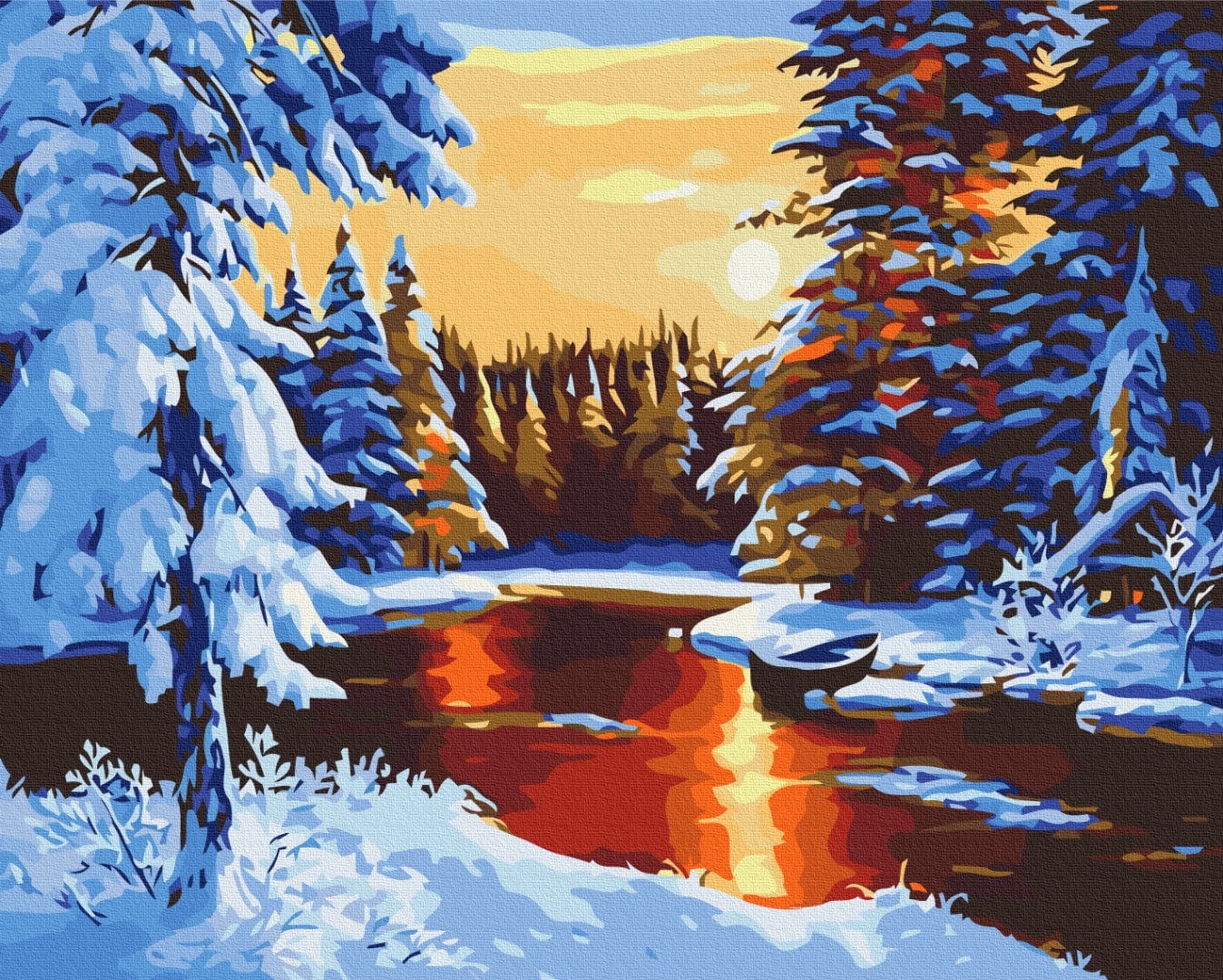 new year art postcardspainting by number, winter theme