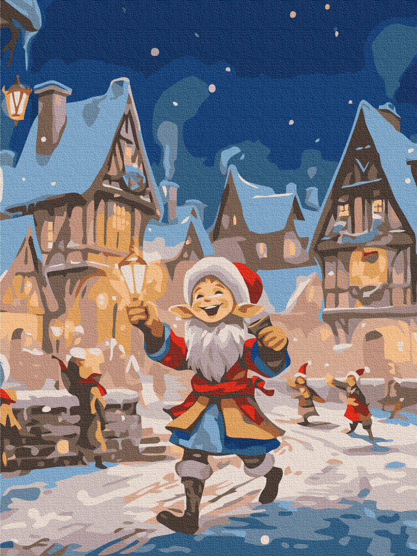 new year art postcardspainting by number, winter theme