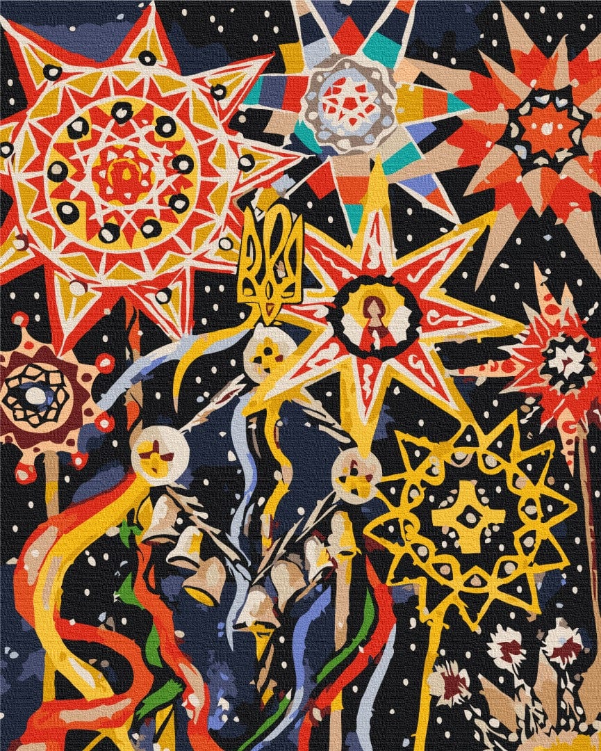 new year art postcardspainting by number, winter theme