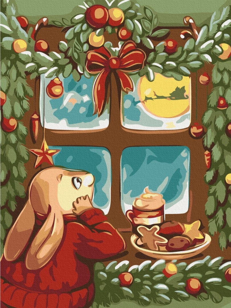 new year art postcardspainting by number, winter theme