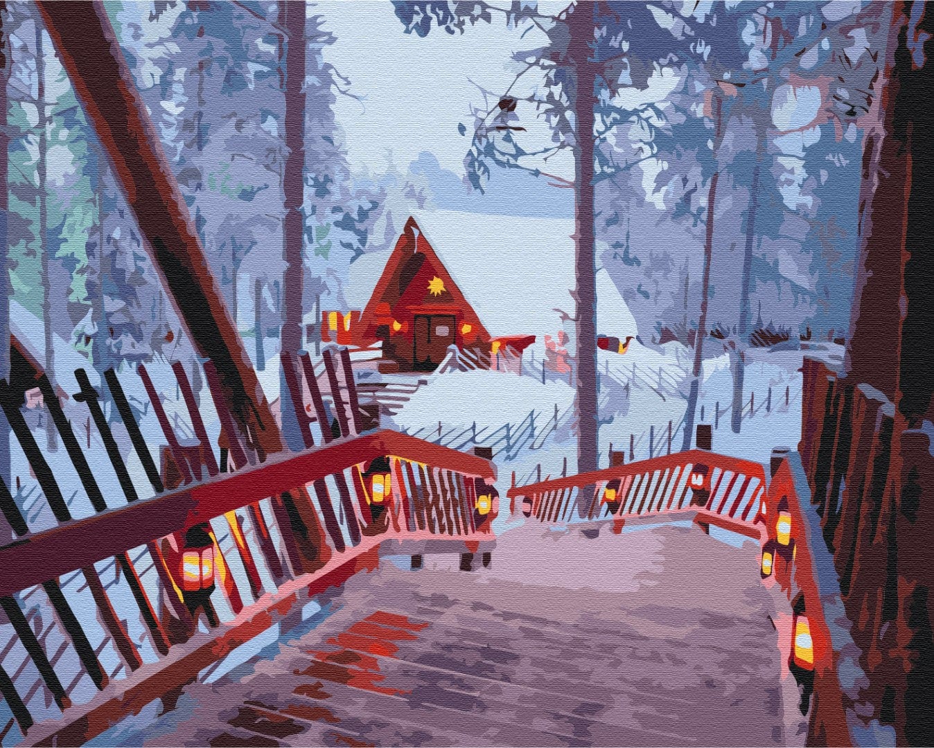 new year art postcardspainting by number, winter theme