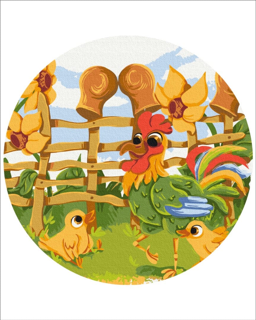 Painting by numbers On a round stretcher