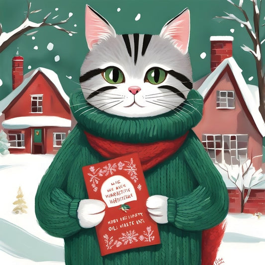 christmas cute animals postcards