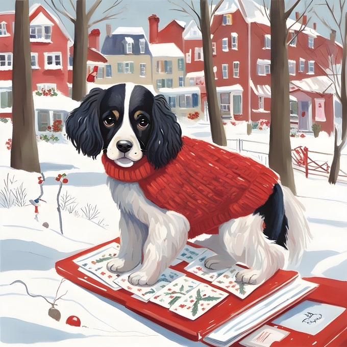 christmas cute animals postcards