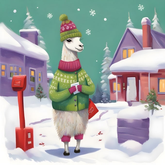 christmas cute animals postcards